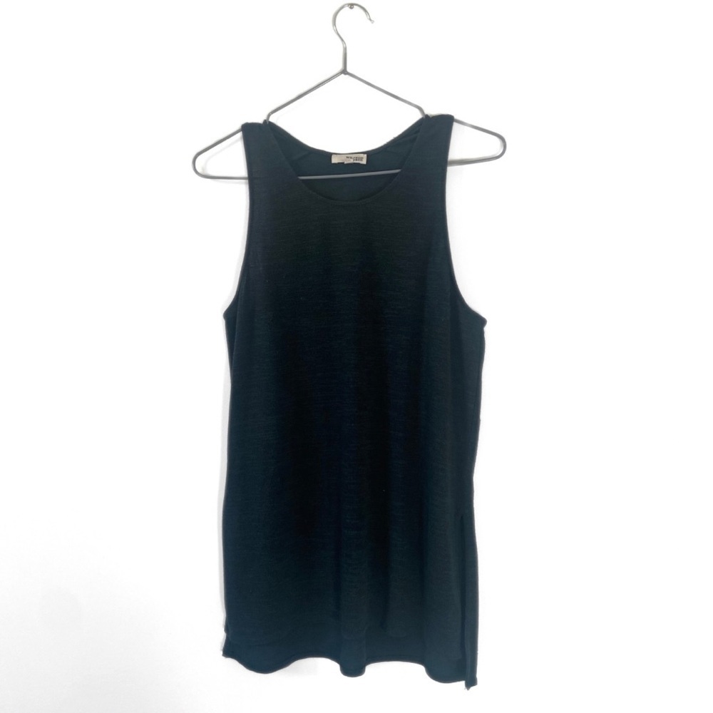 Wilfred Free | Aritzia Green/Black Marled Flowy Scoop-Neck Tank Top Size XS